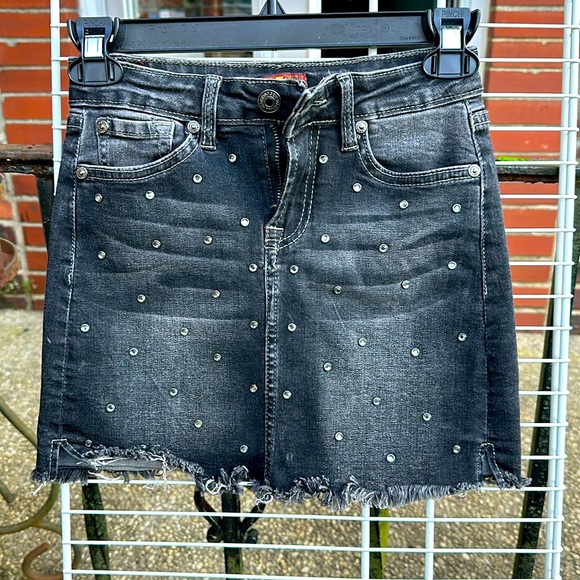 7 for all man kind girls skirt size 10in black - Picture 1 of 4